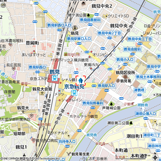鶴見支店付近の地図